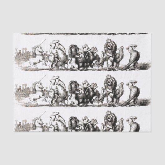 動物のかわいいアートユニコーン象ライオン動物園 薄葉紙 (正面)