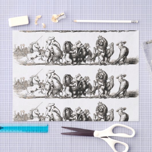 動物のかわいいアートユニコーン象ライオン動物園 薄葉紙 (クラフト)