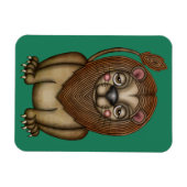 動物のかわいいライオンの王様 マグネット (横)