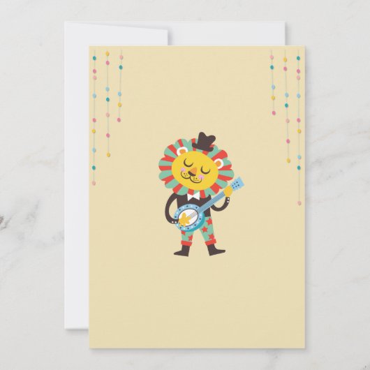 動物のかわいこちゃん祝ベビーシャワー招待状 招待状 (裏面)