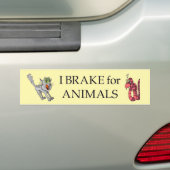 動物のためにブレーキを バンパーステッカー (車上)