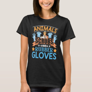 動物のたわみとゴム手袋の獣医 Tシャツ