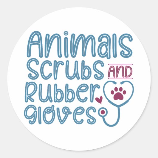 動物のたわみとゴム手袋 ラウンドシール (正面)