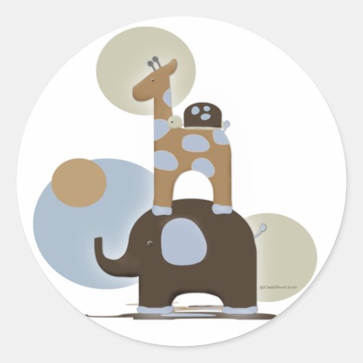 動物のぬいぐるみ ラウンドシール (正面)