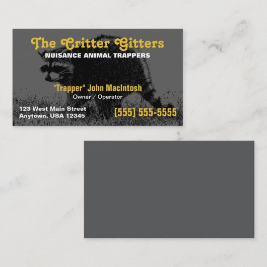 動物のわな猟師の名刺 名刺 (正面/裏面)