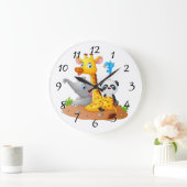 動物のアニメーションの背景 ラージ壁時計 (ホーム)