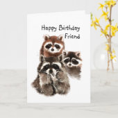 動物のアライグマの友人は下着のユーモアのようです カード (黄色い花)