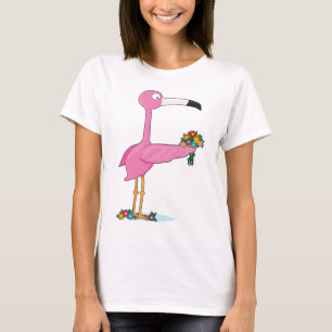 動物のアルファベットのフラミンゴ Tシャツ