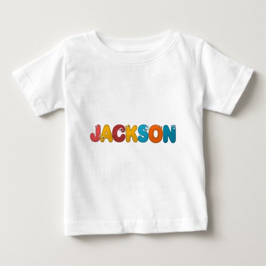 動物のアルファベットジャクソン ベビーTシャツ (正面)