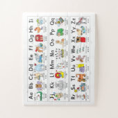 動物のアルファベット図解入りの、写真付きの文字 ジグソーパズル (縦)