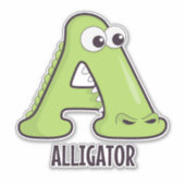 動物のアルファベット文字 – A (aligator) シール (正面)