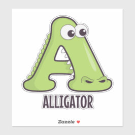 動物のアルファベット文字 – A (aligator) シール