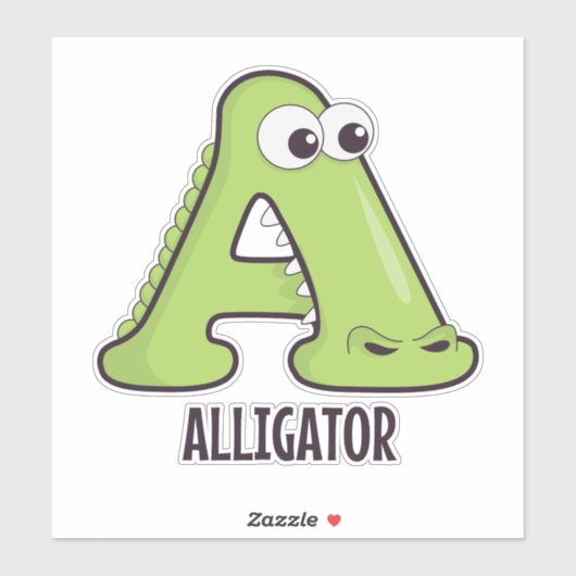 動物のアルファベット文字 – A (aligator) シール (シート)