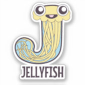 動物のアルファベット文字 – J （クラゲ） シール (正面)
