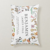 動物のアルファベット|の子供部屋の誕生Statsの枕 アクセントクッション (正面(垂直))
