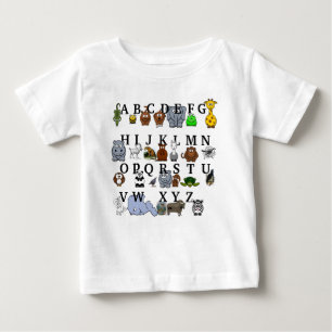 動物のアルファベット ベビーTシャツ