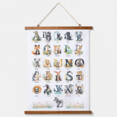 動物のアルファベット |子供部屋アートウォール 吊り下げ型タペストリー (正面)