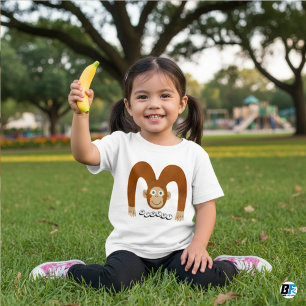 動物のアルファベット Mは猿のモノ ベビーTシャツ