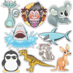 動物のイラストレーションシール シール