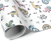 動物のイラストレーションパターン ラッピングペーパー (ロールコーナー)