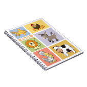 動物のイラスト オーダーメイド 名前 子供の日記帳 ノートブック (右側)