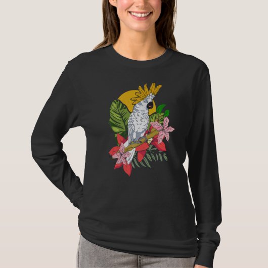 動物のオウム鳥のウォッチャーバーダー熱帯コックアット Tシャツ (正面)