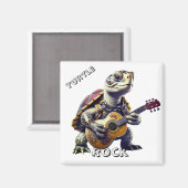 動物のカメの風刺画 マグネット (正面/裏面)