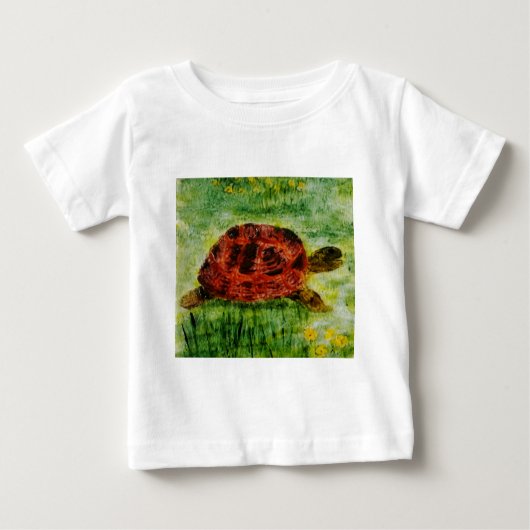 動物のカメ ベビーTシャツ (正面)