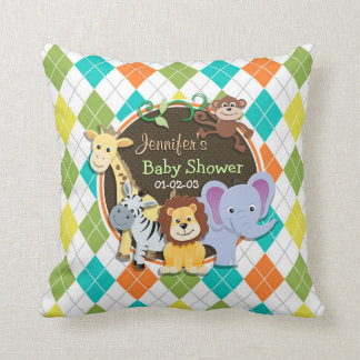 動物のカラフルアーガイル数 クッション