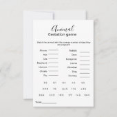 動物のガソリンゲーム赤ちゃんシャワーゲームカード 招待状 (正面)