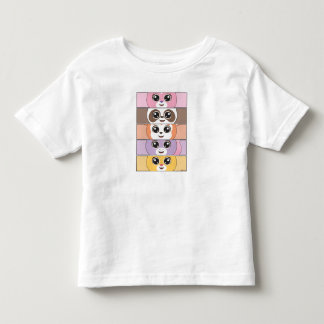 動物のキャラクターでカラフル喜びを引き起子供へこす トドラーTシャツ