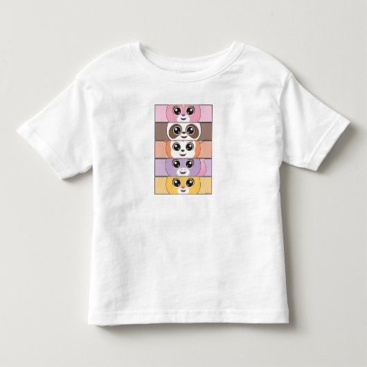 動物のキャラクターでカラフル喜びを引き起子供へこす トドラーTシャツ (正面)