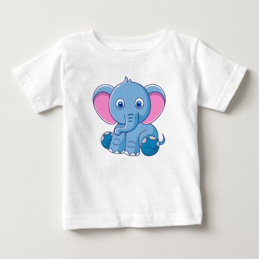 動物のキャラクターイラスト ベビーTシャツ (正面)