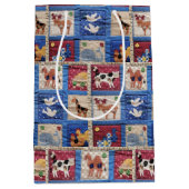 動物のキルトパターン ミディアムペーパーバッグ (正面)