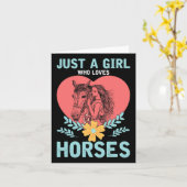 動物のギフト乗馬の女性馬 カード (黄色い花)