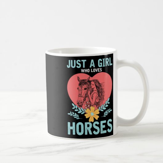 動物のギフト乗馬の女性馬 コーヒーマグカップ (右)
