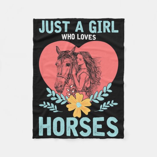 動物のギフト乗馬の女性馬 フリースブランケット (正面)
