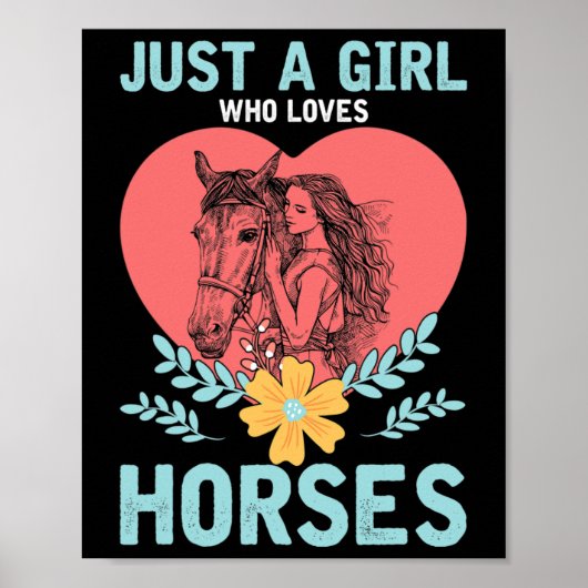 動物のギフト乗馬の女性馬 ポスター (正面)