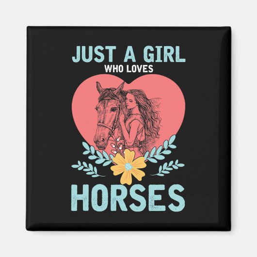 動物のギフト乗馬の女性馬 マグネット (正面)