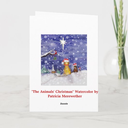 動物のクリスマスのオリジナルの芸術 シーズンカード (裏面)