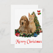 動物のクリスマスカード サンキューカード (正面/裏面)