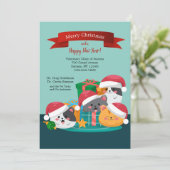 動物のクリスマスカード 招待状 (スタンド正面)