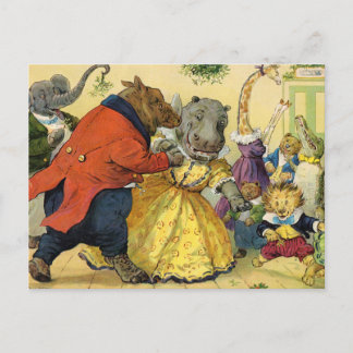 動物のクリスマスボール シーズンポストカード