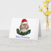 動物のクリスマス カード (黄色い花)