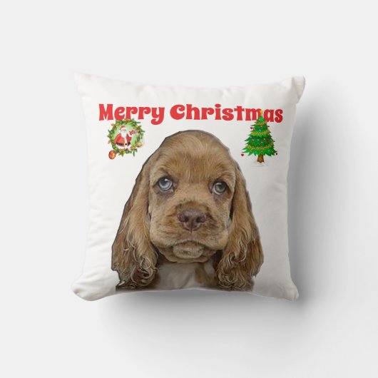 動物のクリスマス クッション (正面)