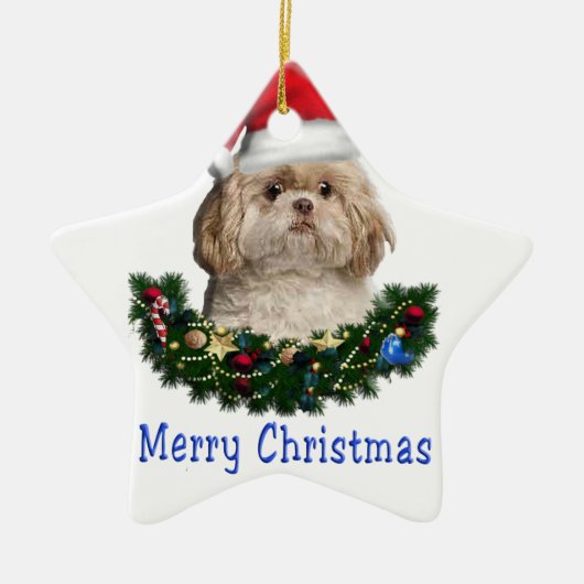 動物のクリスマス セラミックオーナメント (正面)
