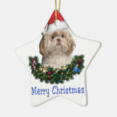 動物のクリスマス セラミックオーナメント (左)