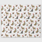 動物のクリスマス ラッピングペーパー (フラット)