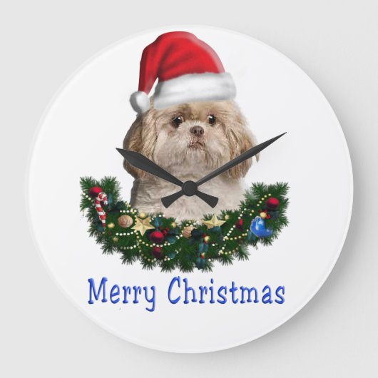 動物のクリスマス ラージ壁時計 (正面)