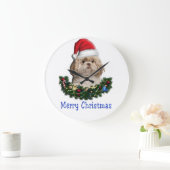動物のクリスマス ラージ壁時計 (ホーム)